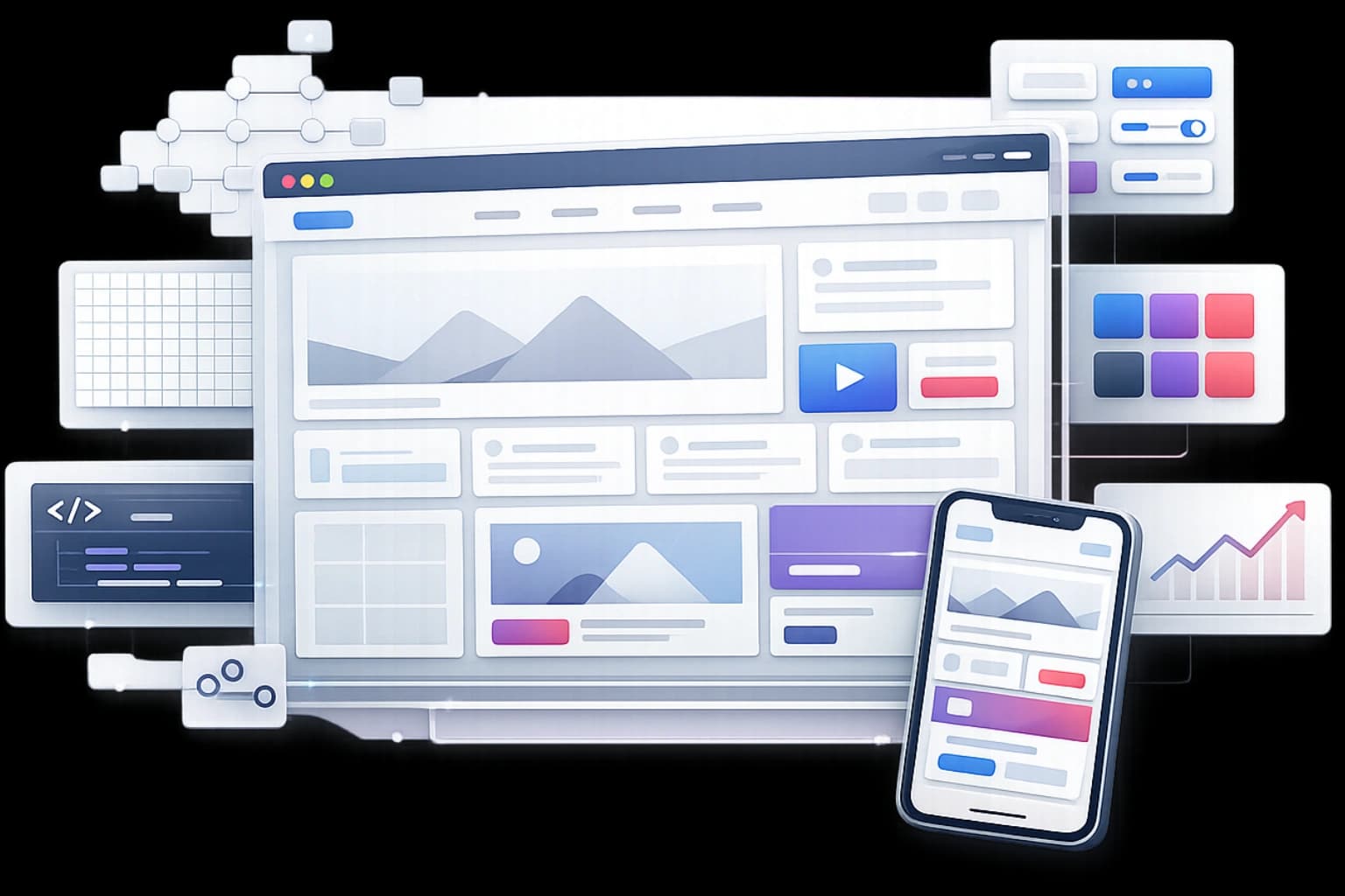 Abstract website and mobile interface illustration